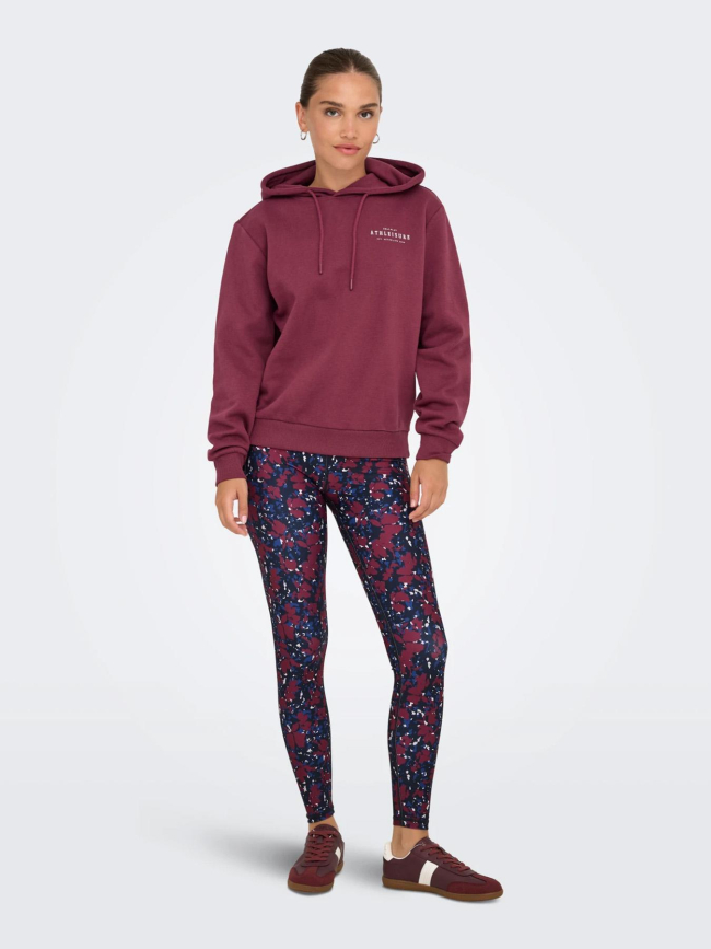 Sweat à capuche loose fit onpicca life bordeaux femme - Only