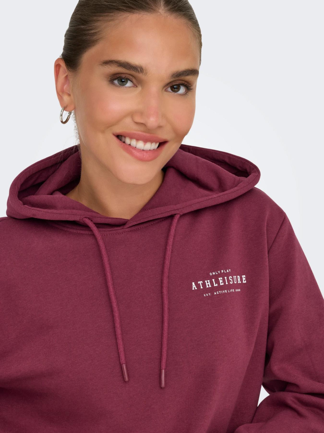 Sweat à capuche loose fit onpicca life bordeaux femme - Only