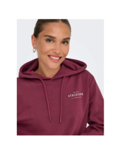 Sweat à capuche loose fit onpicca life bordeaux femme - Only