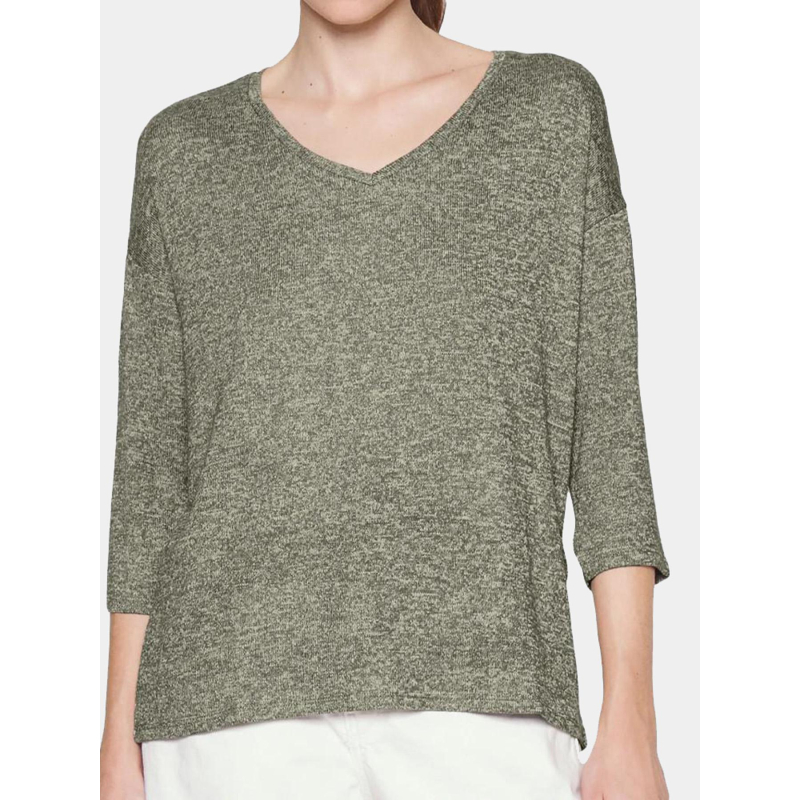 Pull fin manches 3/4 et col v vmbrianna vert femme - Vero Moda
