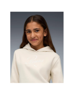 Sweat à capuche script beige fille - Puma