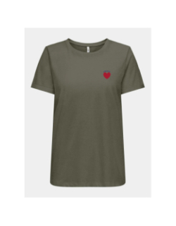 T-shirt alli frenchie kaki femme - Only