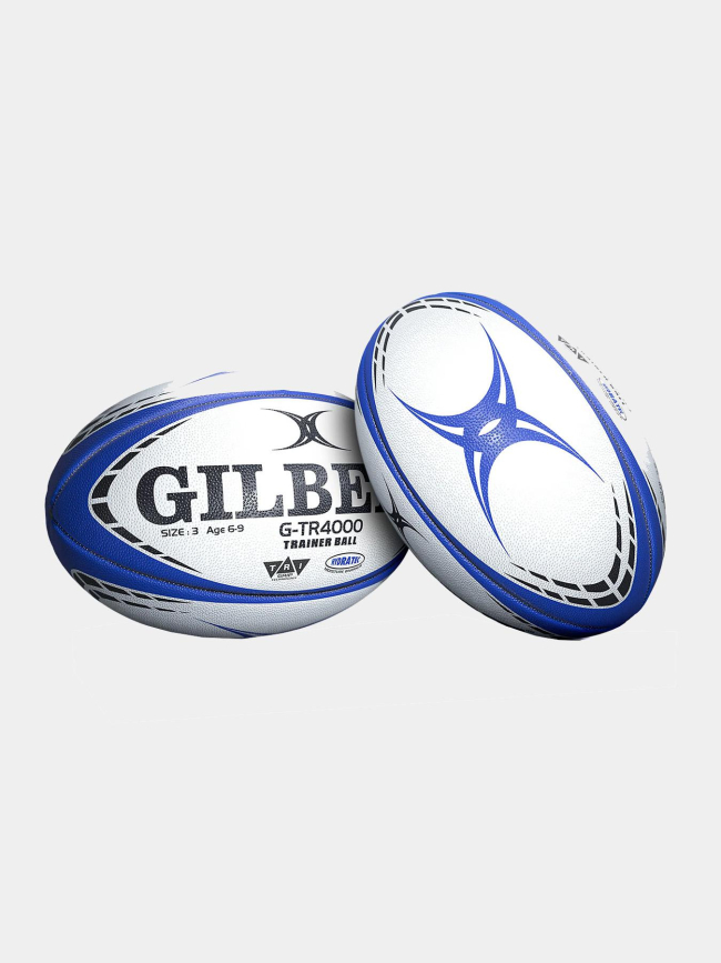 Ballon de rugby d'entrainement g-tr4000 t3 bleu et blanc - Gilbert