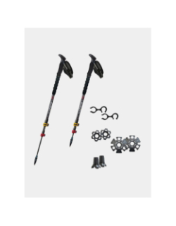 Paire de bâtons de randonnée t3 light alu mk2 grenat noir - Guidetti