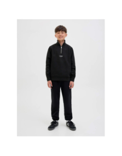 Sweat à col zippé jjesoho noir garçon - Jack & Jones
