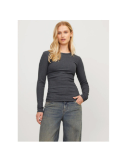 Top manches longues côtelé freya gris femme - Jjxx
