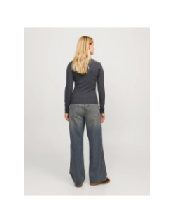 Top manches longues côtelé freya gris femme - Jjxx