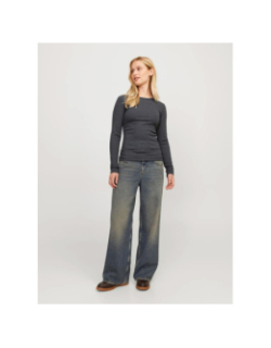 Top manches longues côtelé freya gris femme - Jjxx