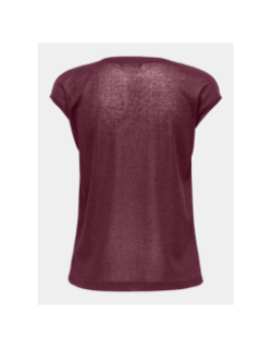 T-shirt à paillettes silvery bordeaux femme - Only