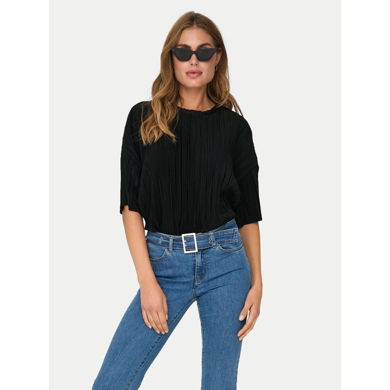 T-shirt plissé ravenna noir femme - Only