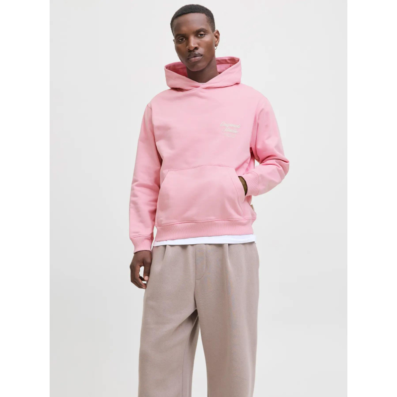 Sweat à capuche jornorrebro typo rose homme - Jack & Jones