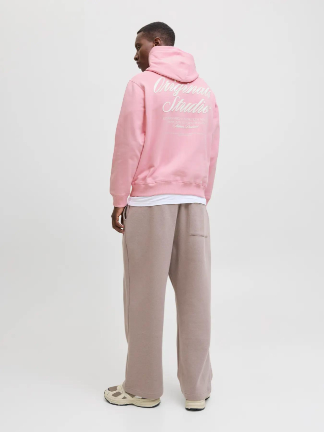 Sweat à capuche jornorrebro typo rose homme - Jack & Jones