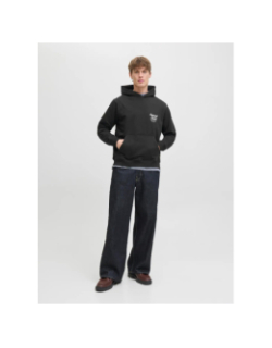Sweat à capuche jornorrebro typo noir homme - Jack & Jones