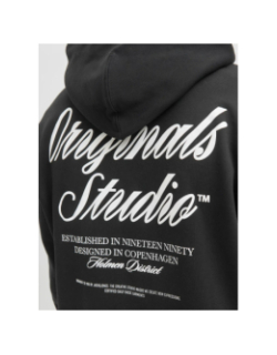 Sweat à capuche jornorrebro typo noir homme - Jack & Jones