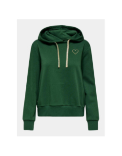 Sweat à capuche cœur noli vert femme - Only