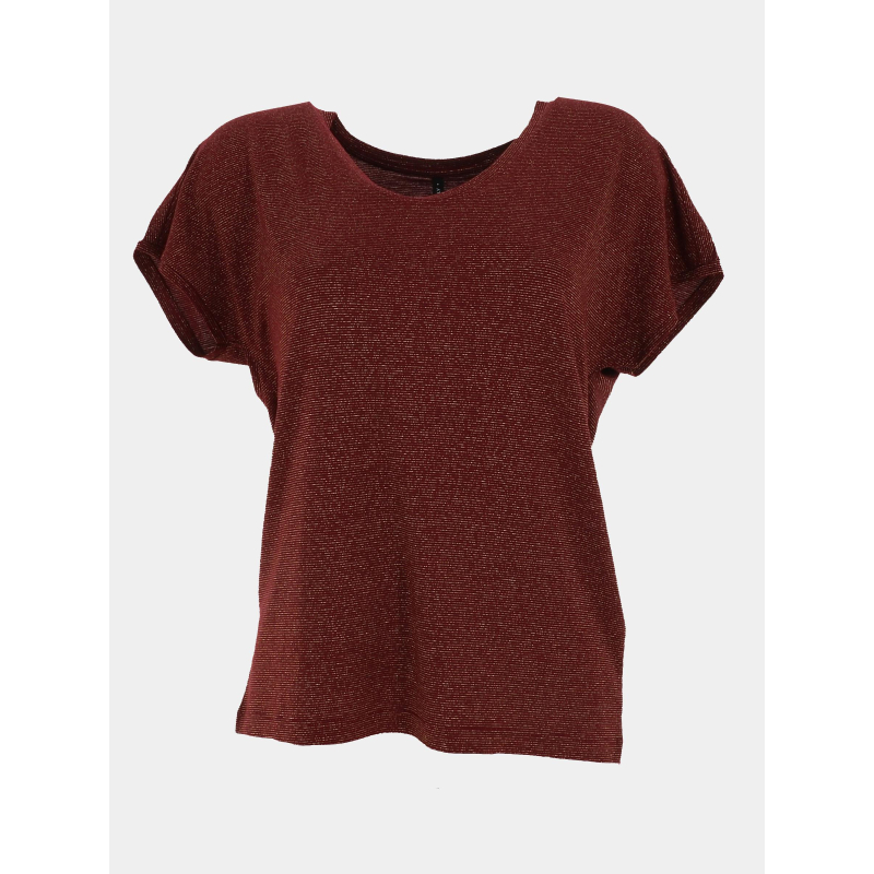 T-shirt rayé pailleté harrie bordeaux femme - Only