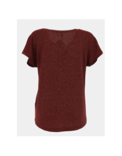 T-shirt rayé pailleté harrie bordeaux femme - Only