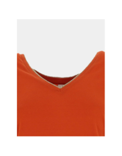 T-shirt col v pailleté dalila orange femme - Jdy