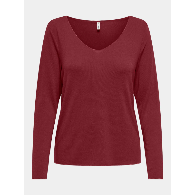 Pull fin uni hanna bordeaux femme - Only