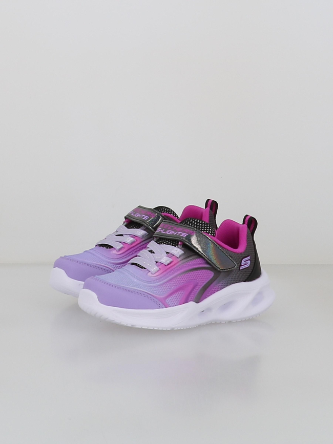 Baskets à scratch sola glow violet fille - Skechers