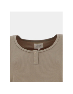 T-shirt côtelé regular léa sauge vert femme - Happy & So