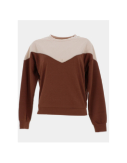 Sweat bicolore lola beige marron femme - Happy & So