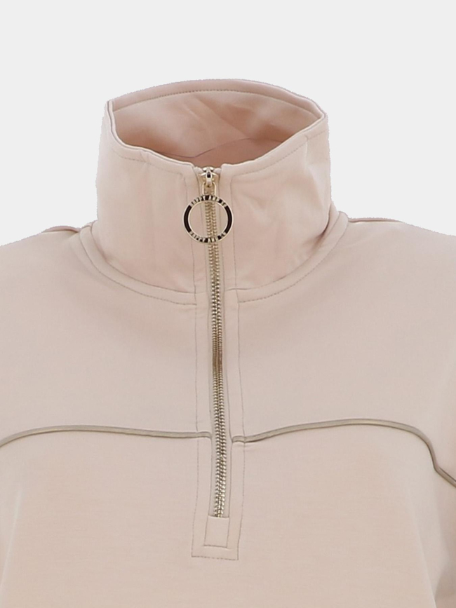 Sweat col camionneur billy beige femme - Happy & So