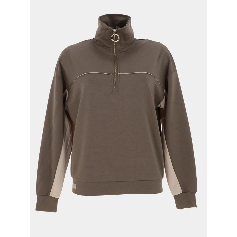 Sweat à col camionneur zippé billy kaki femme - Happy & So