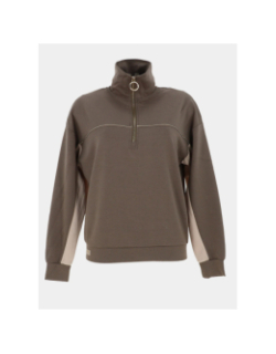 Sweat à col camionneur zippé billy kaki femme - Happy & So