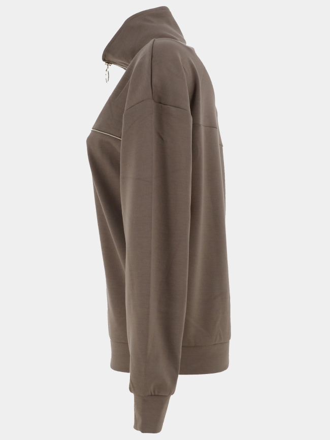 Sweat à col camionneur zippé billy kaki femme - Happy & So