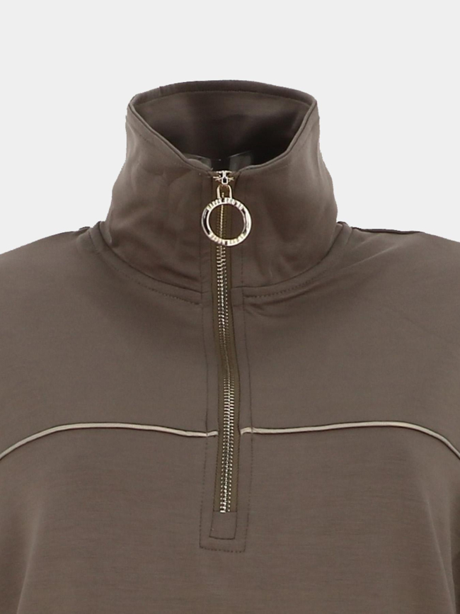 Sweat à col camionneur zippé billy kaki femme - Happy & So