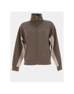 Sweat zippé flo sauge kaki femme - Happy & So