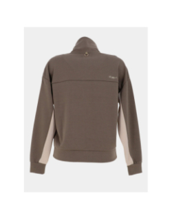 Sweat zippé flo sauge kaki femme - Happy & So