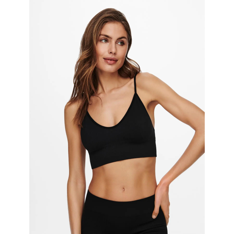 Débardeur crop côtelé vicky noir femme - Only