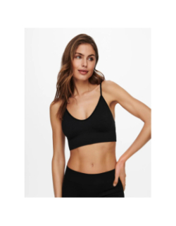 Débardeur crop côtelé vicky noir femme - Only