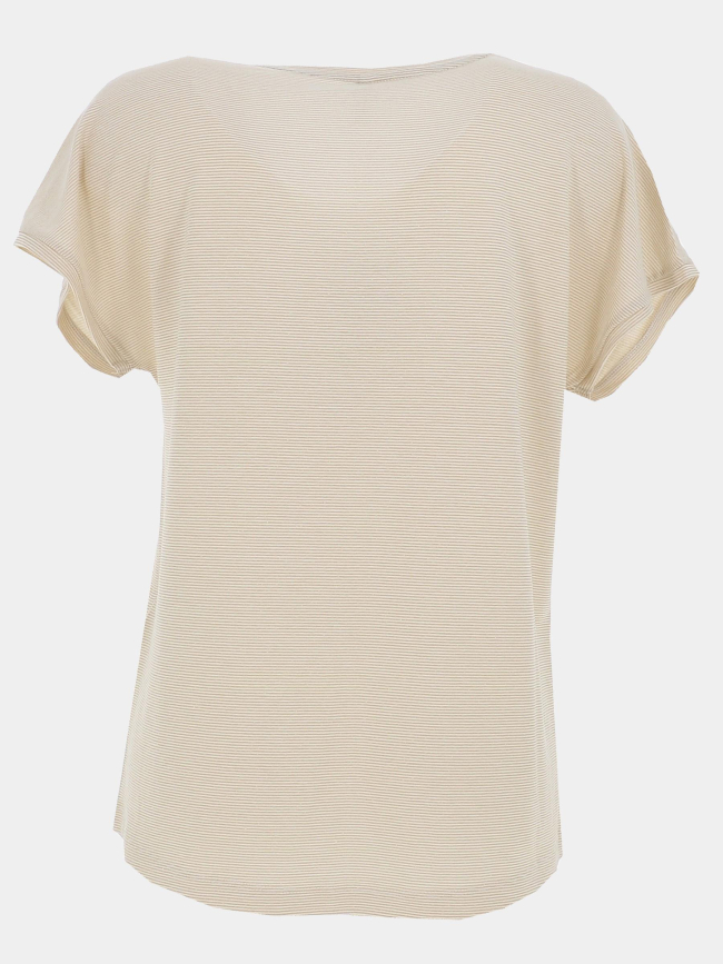 T-shirt rayé pailleté harrie beige femme - Only
