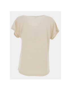 T-shirt rayé pailleté harrie beige femme - Only