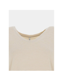 T-shirt rayé pailleté harrie beige femme - Only