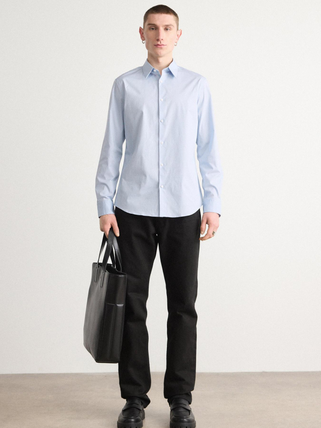 Chemise solid stretch slim bleu clair homme - Calvin Klein