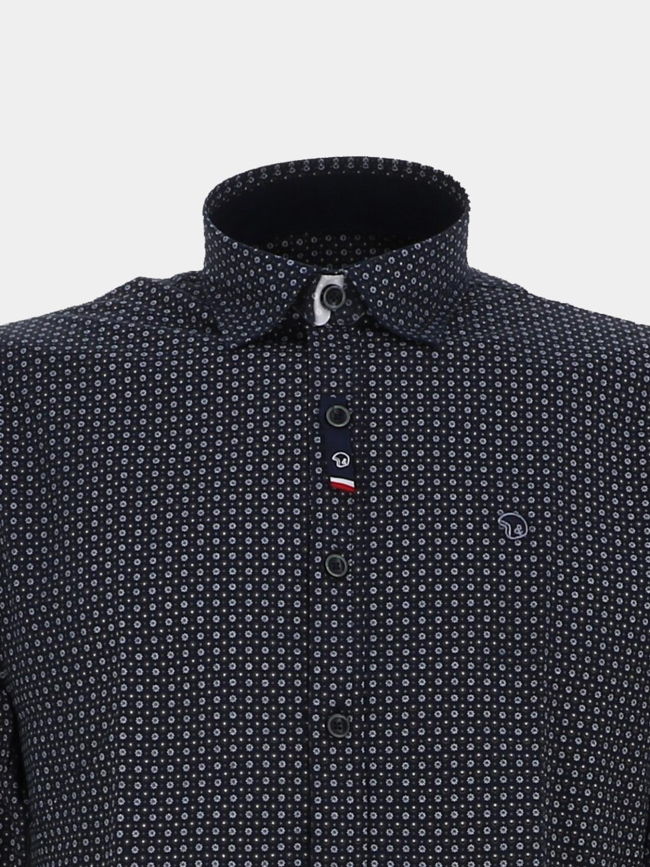 Chemise à fleur stretch loup bleu marine homme - Benson & Cherry