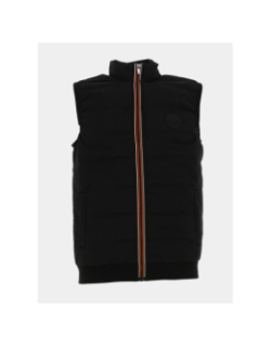 Gilet sans manches bi matière noir homme - Benson & Cherry