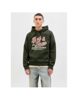 Sweat à capuche jjelogo kaki homme - Jack & Jones