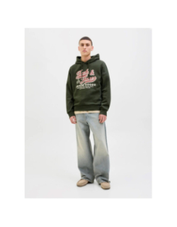 Sweat à capuche jjelogo kaki homme - Jack & Jones