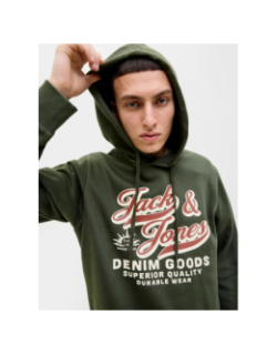 Sweat à capuche jjelogo kaki homme - Jack & Jones