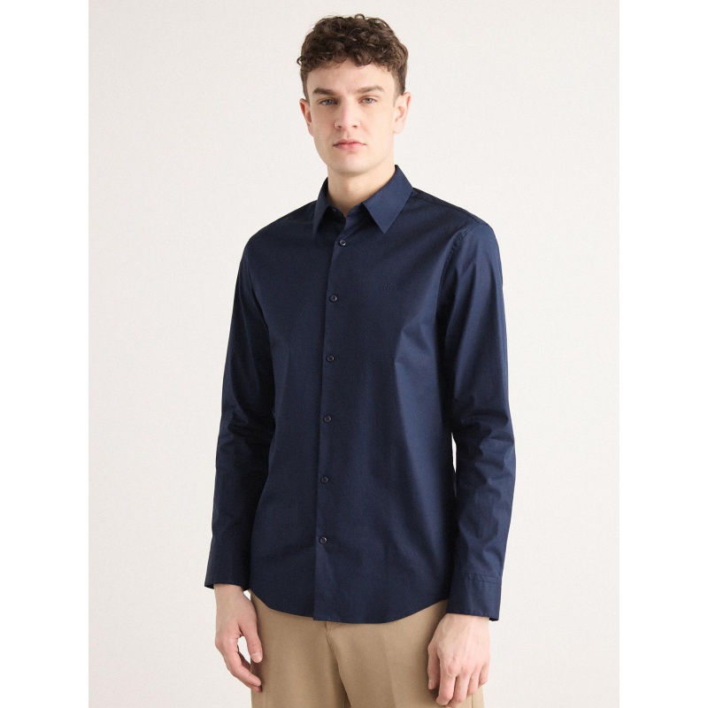 Chemise solid stretch slim bleu marine homme - Calvin Klein