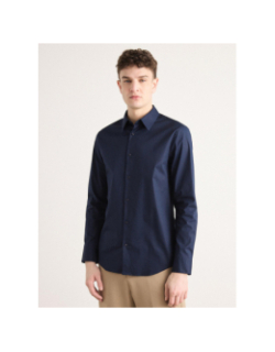 Chemise solid stretch slim bleu marine homme - Calvin Klein