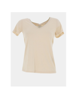 T-shirt col v pailleté dalila beige femme - Jdy