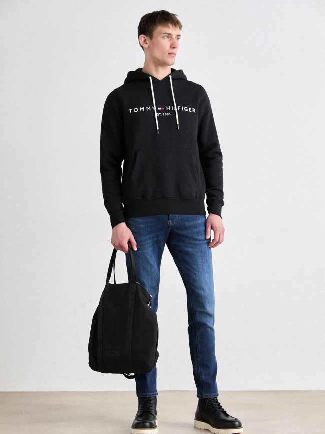 Sweat à capuche core logo noir homme - Tommy Hilfiger