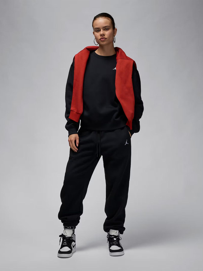 Sweat à col rond brooklyn fleece noir femme - Nike