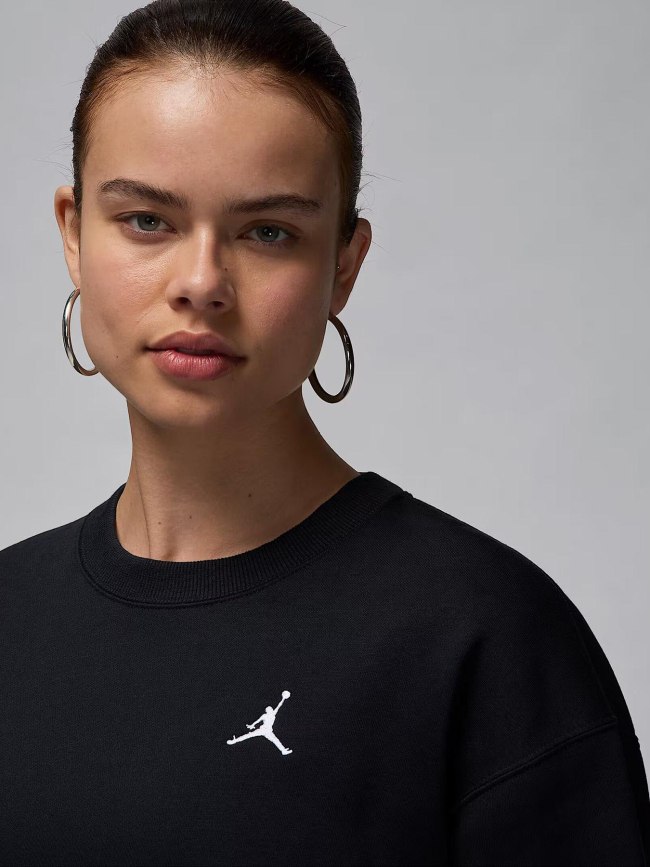 Sweat à col rond brooklyn fleece noir femme - Nike